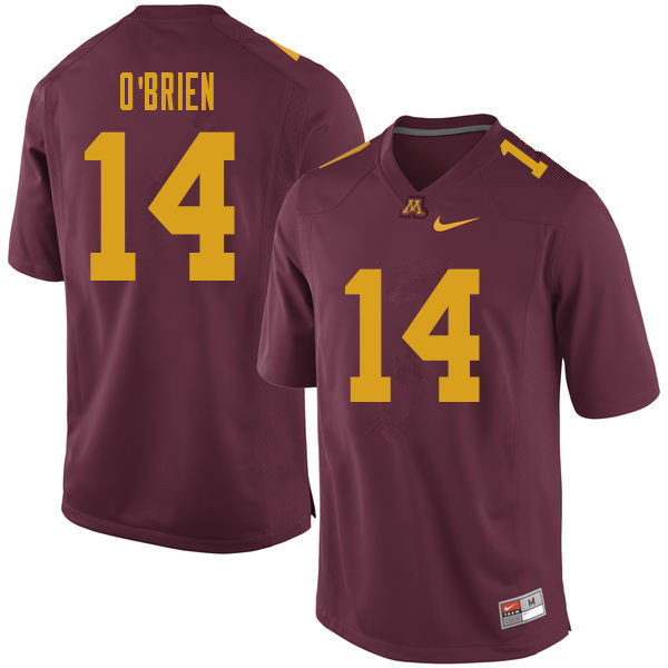 Men #14 Casey O'Brien Minnesota Golden Gophers College Football Jerseys Sale-Maroon